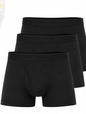 Deal Worthy Mens Boxer Briefs 3 Pack Black Small Cotton Blend NWT